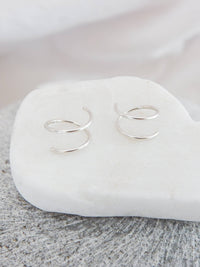 Twist-In Double Huggie Hoop Earrings - Hypoallergenic