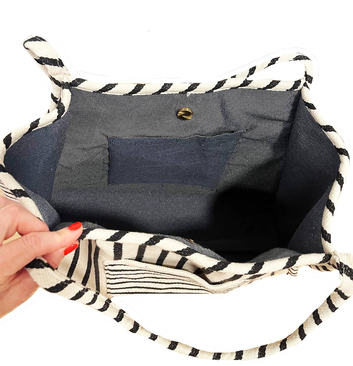 The Easy Tote - Tan Striped