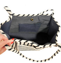 The Easy Tote - Tan Striped