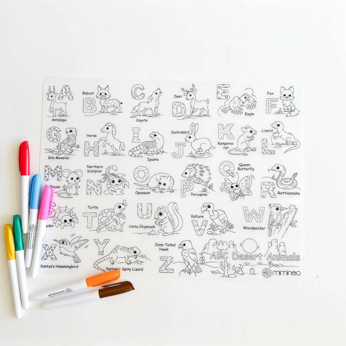 Silicone Reusable Coloring Mat & Markers Set