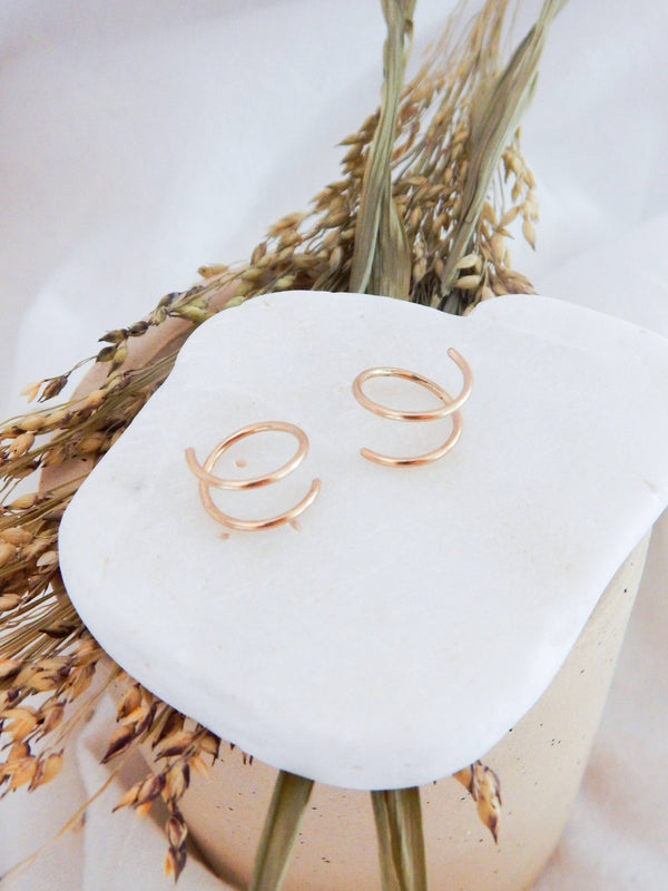 Twist-In Double Huggie Hoop Earrings - Hypoallergenic