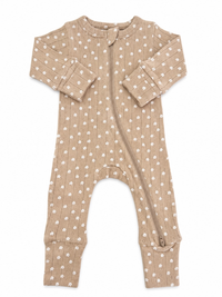 Almond Bloom 2-Way Zip Romper Onesie