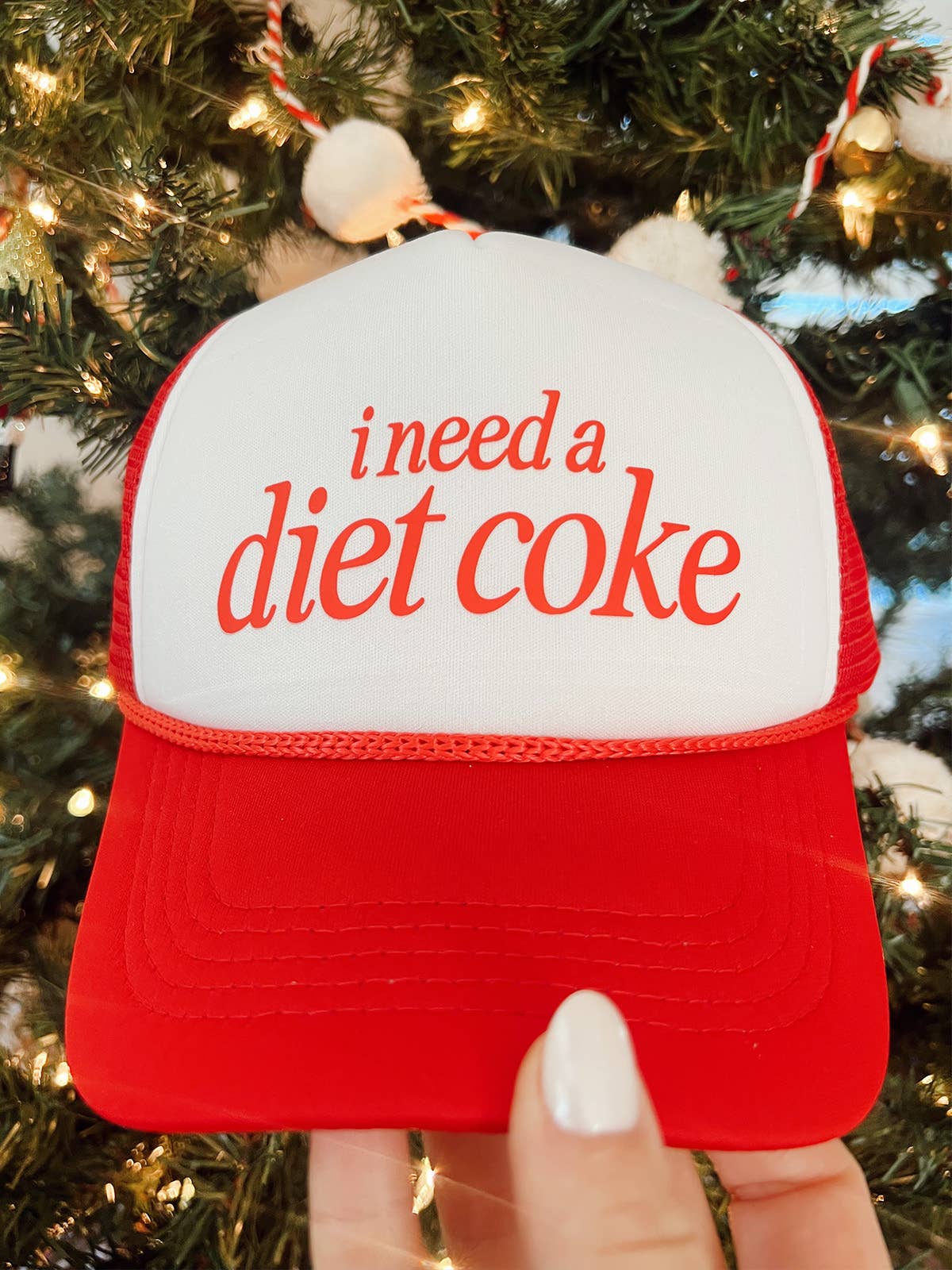 I Need A Diet Coke Mesh Back Trucker Hat