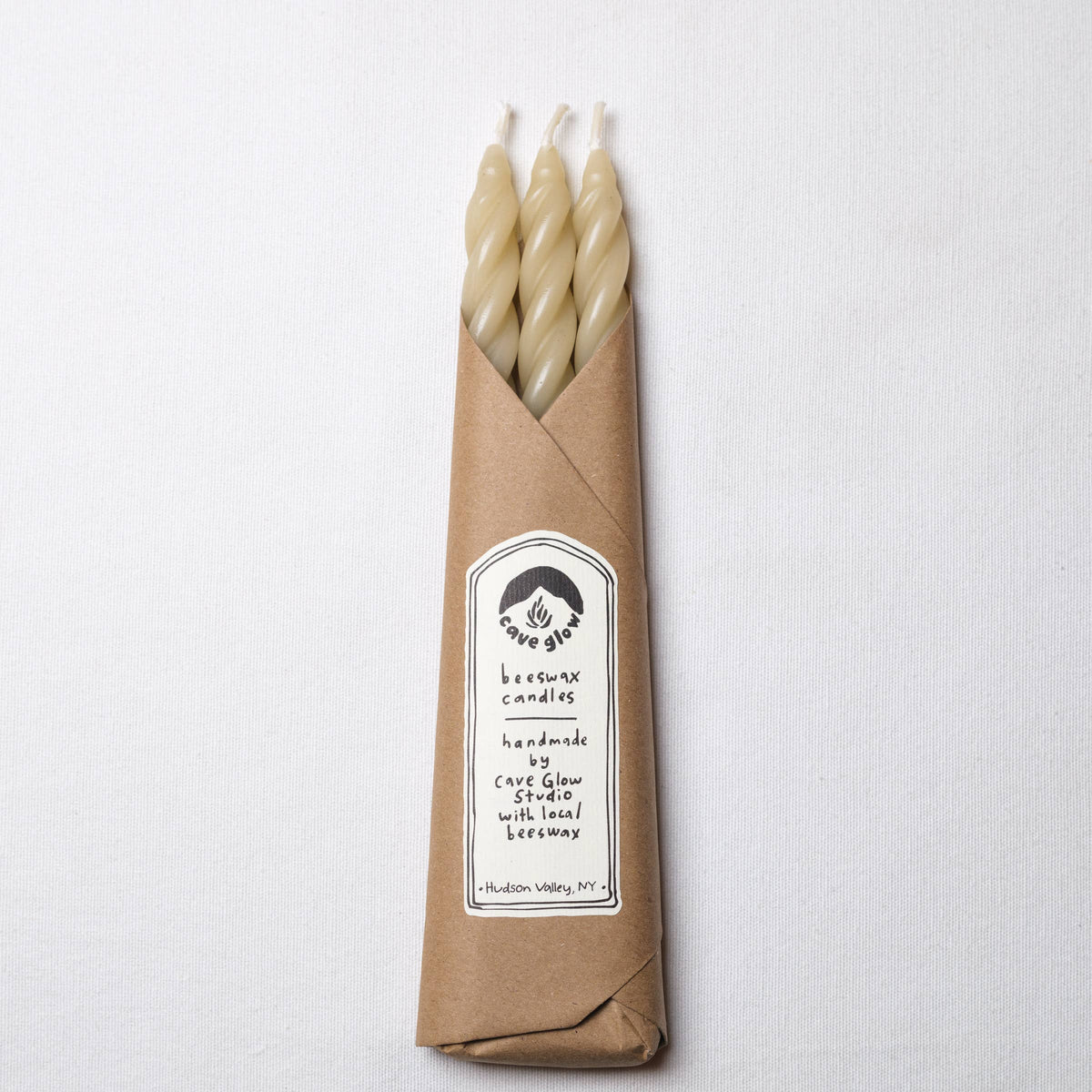 Sand Spiral Beeswax Candles - Set of 3