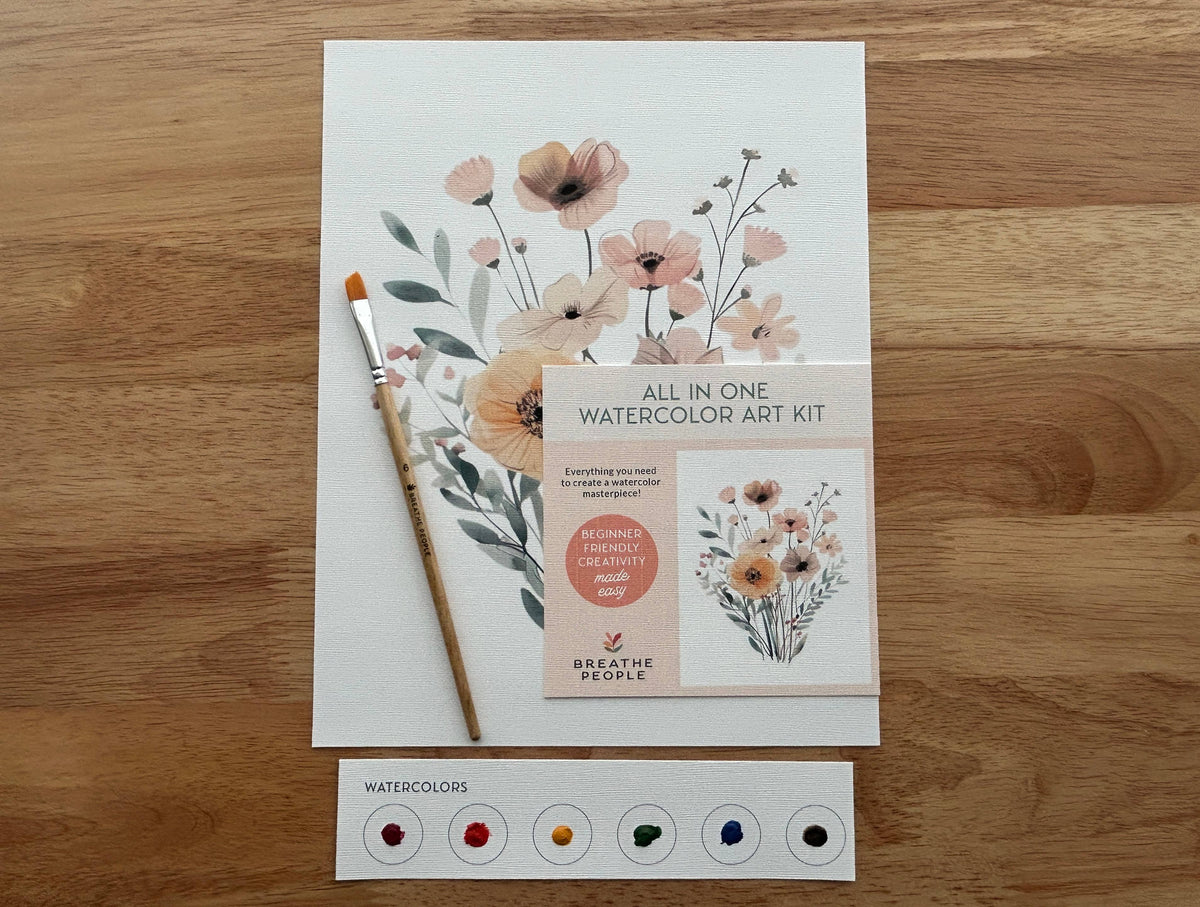 All-In-One Beginner Watercolor Kit - Wildflowers
