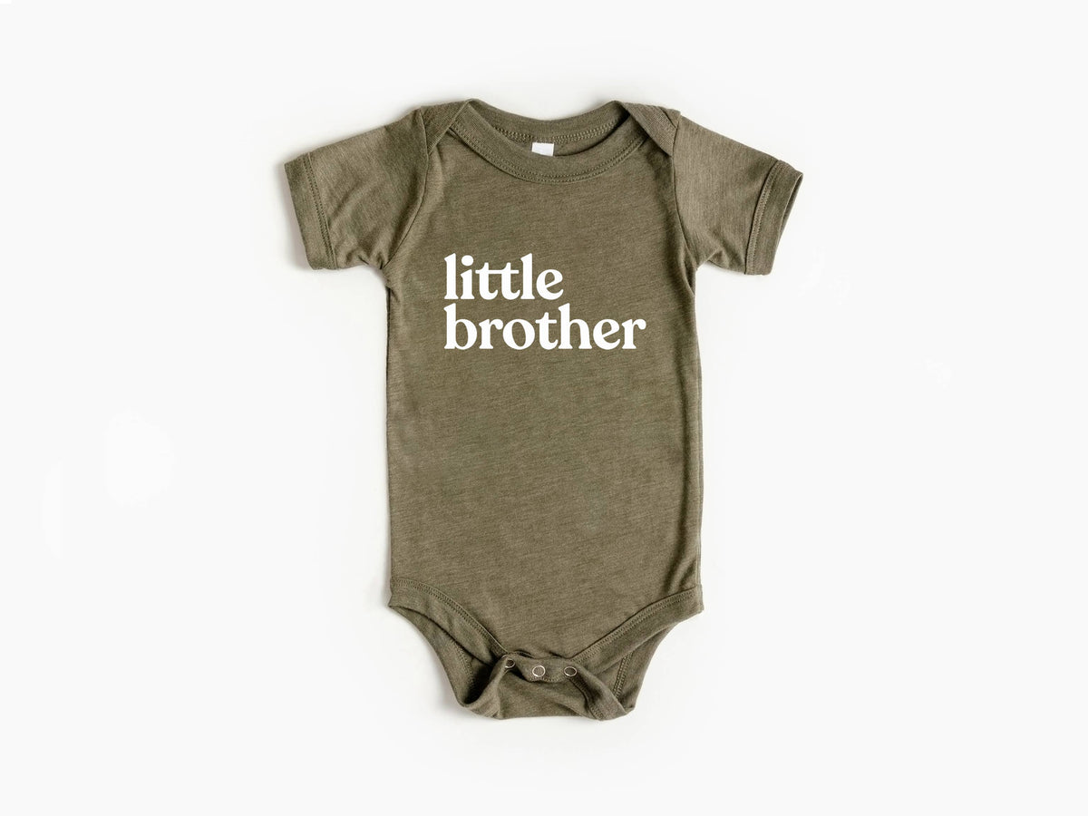 Little Brother Modern Baby Bodysuit
• Olive Green Outfit