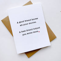 Friend Stories Love and Friendship Card