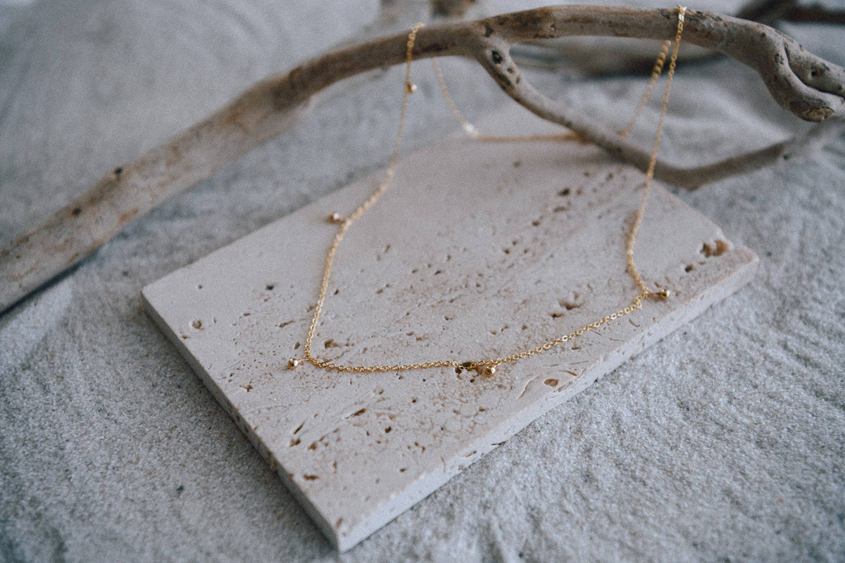 Whimsical Boho Gold Necklaces with Natural Stone Accents