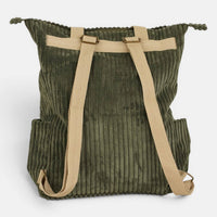 Olive Green Corduroy Backpack - Shoulder Bag (Musgo)