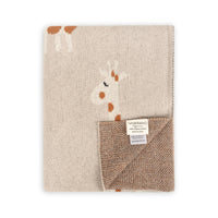Giraffe - Organic Cotton Jacquard Sweater Knit Baby Blanket