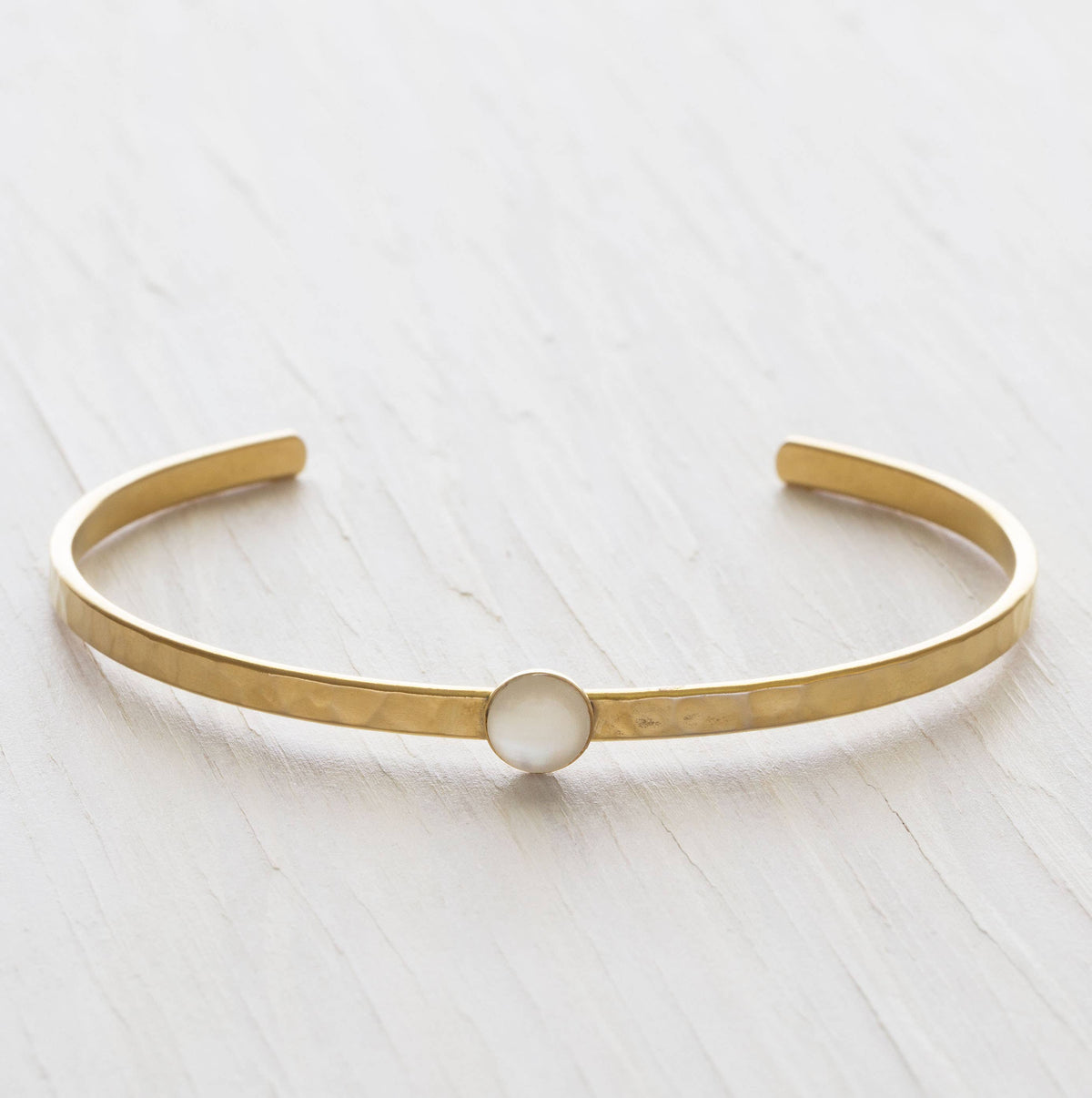 Mother of Pearl Hammered Cuff