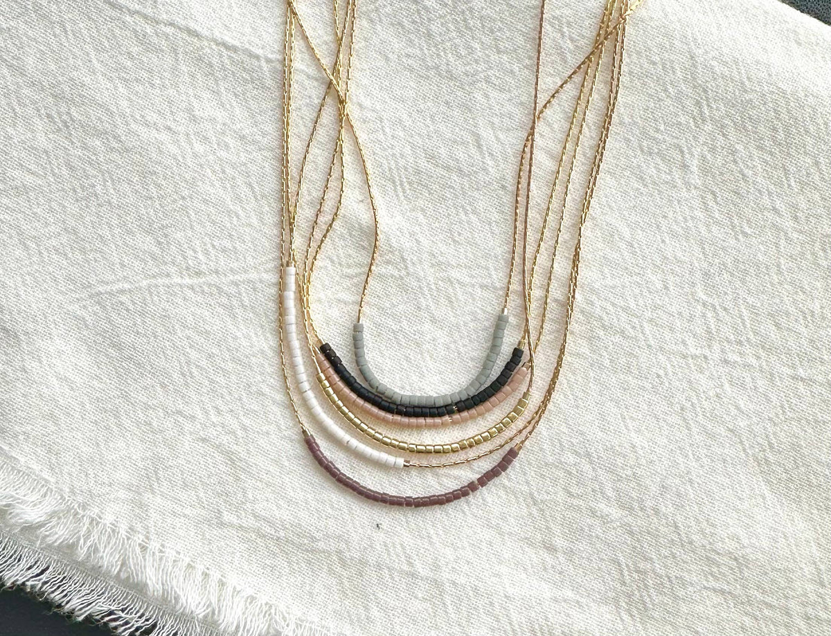 Thin Minimalist Necklace - "Original Neutrals" 
