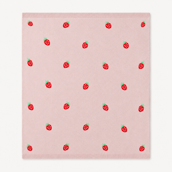 Strawberry - Organic Cotton Jacquard Baby Blanket
