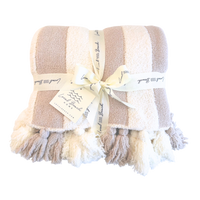 Striped Luxe Home Blanket with Tassels