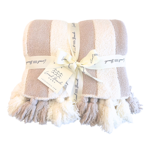 Striped Luxe Home Blanket with Tassels