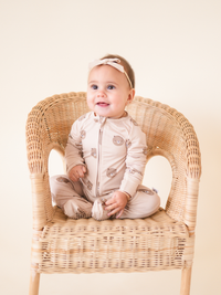 Bamboo 2-Way Convertible Zip Onesie Romper - Teddy