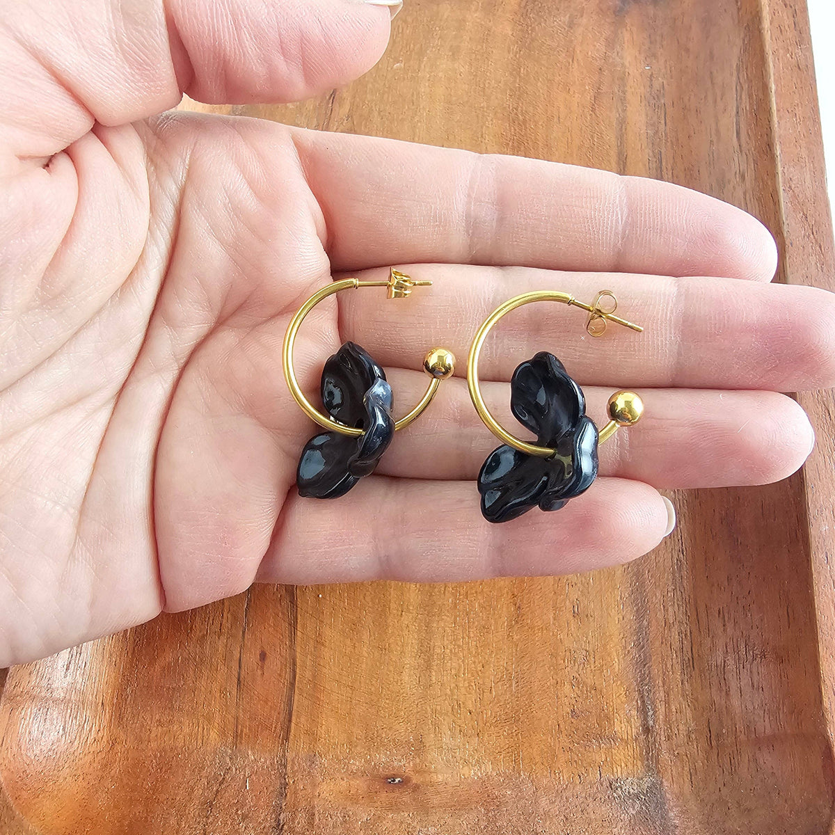 Magnolia Hoops - Black // Jewelry, Earrings, Fall