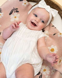 Daisy Floral - Organic Jacquard Sweater Knit Baby Blanket