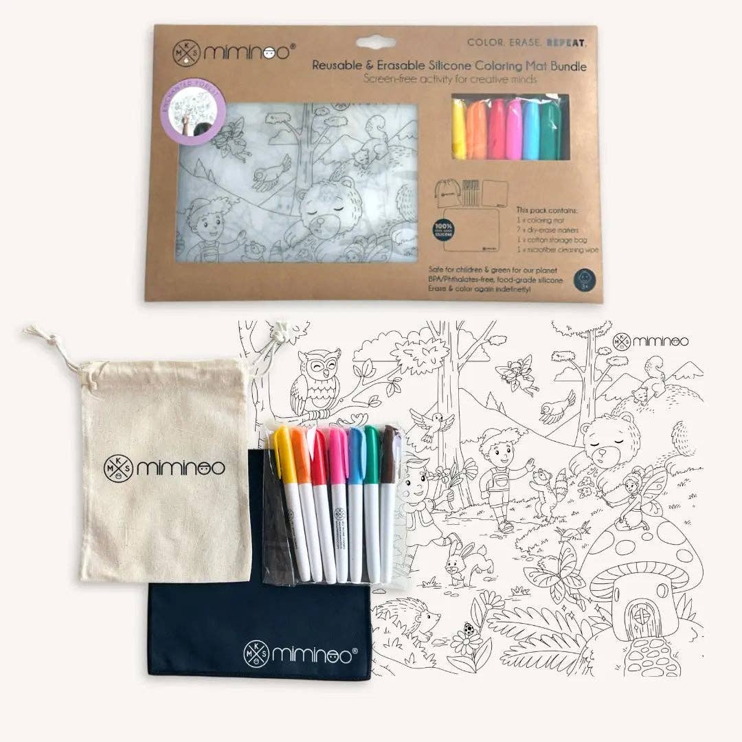 Silicone Reusable Coloring Mat & Markers Set