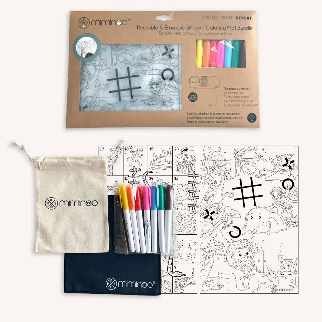 Silicone Reusable Coloring Mat & Markers Set