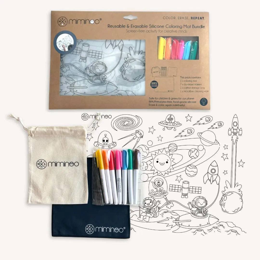 Silicone Reusable Coloring Mat & Markers Set