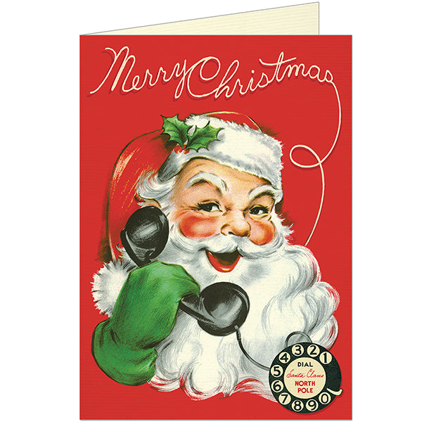 Telephone Santa Christmas CardCard