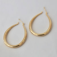 LARGE TEARDROP HOOP EARRINGS