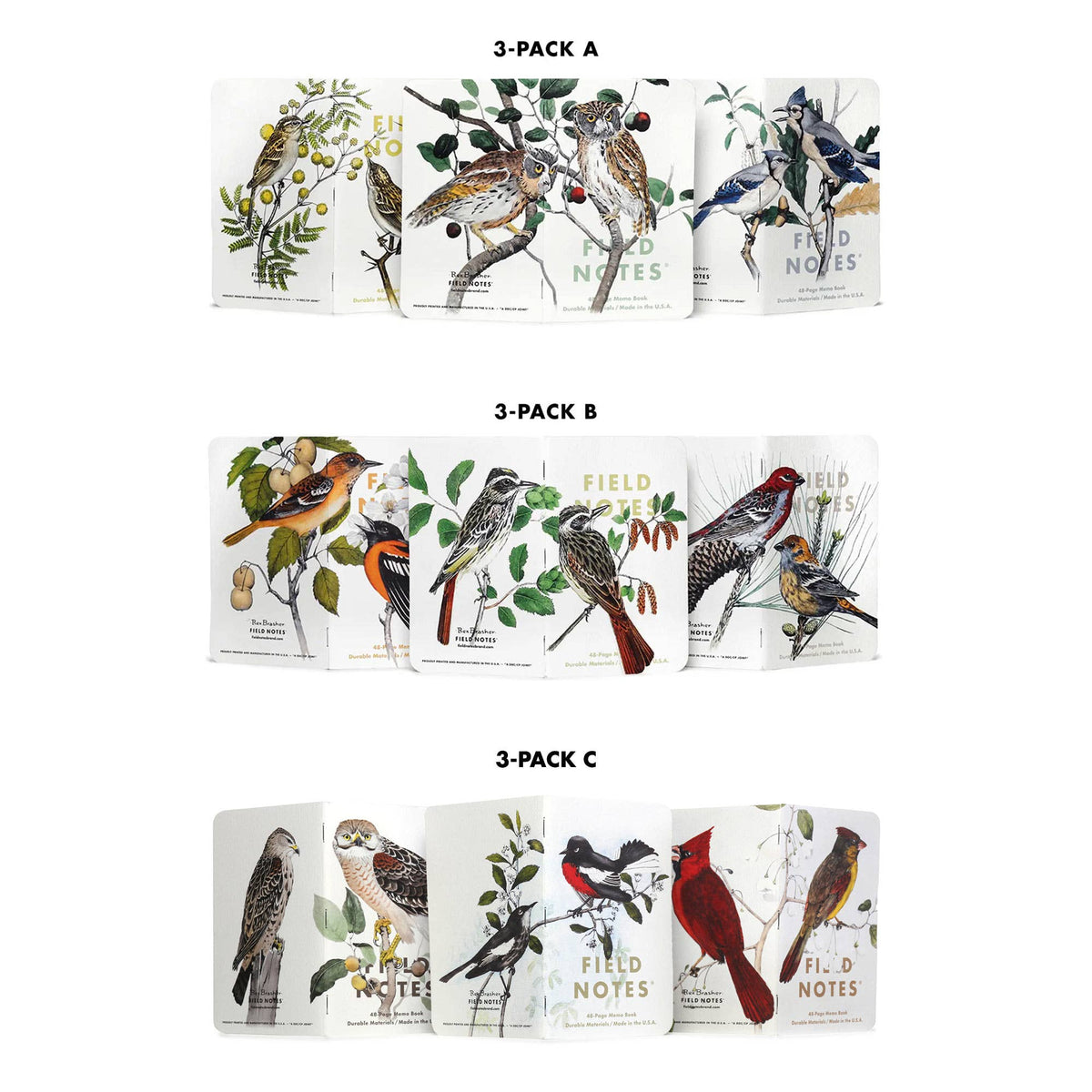Birds and Trees of North America Notebooks - 3 pack