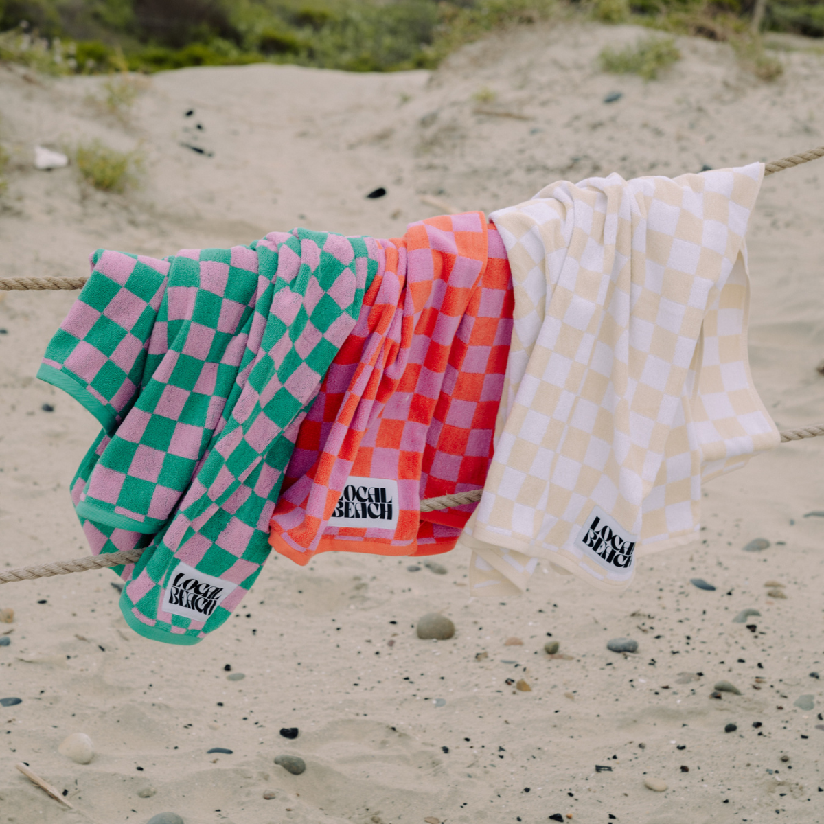 Checker Beach & Bath Towel