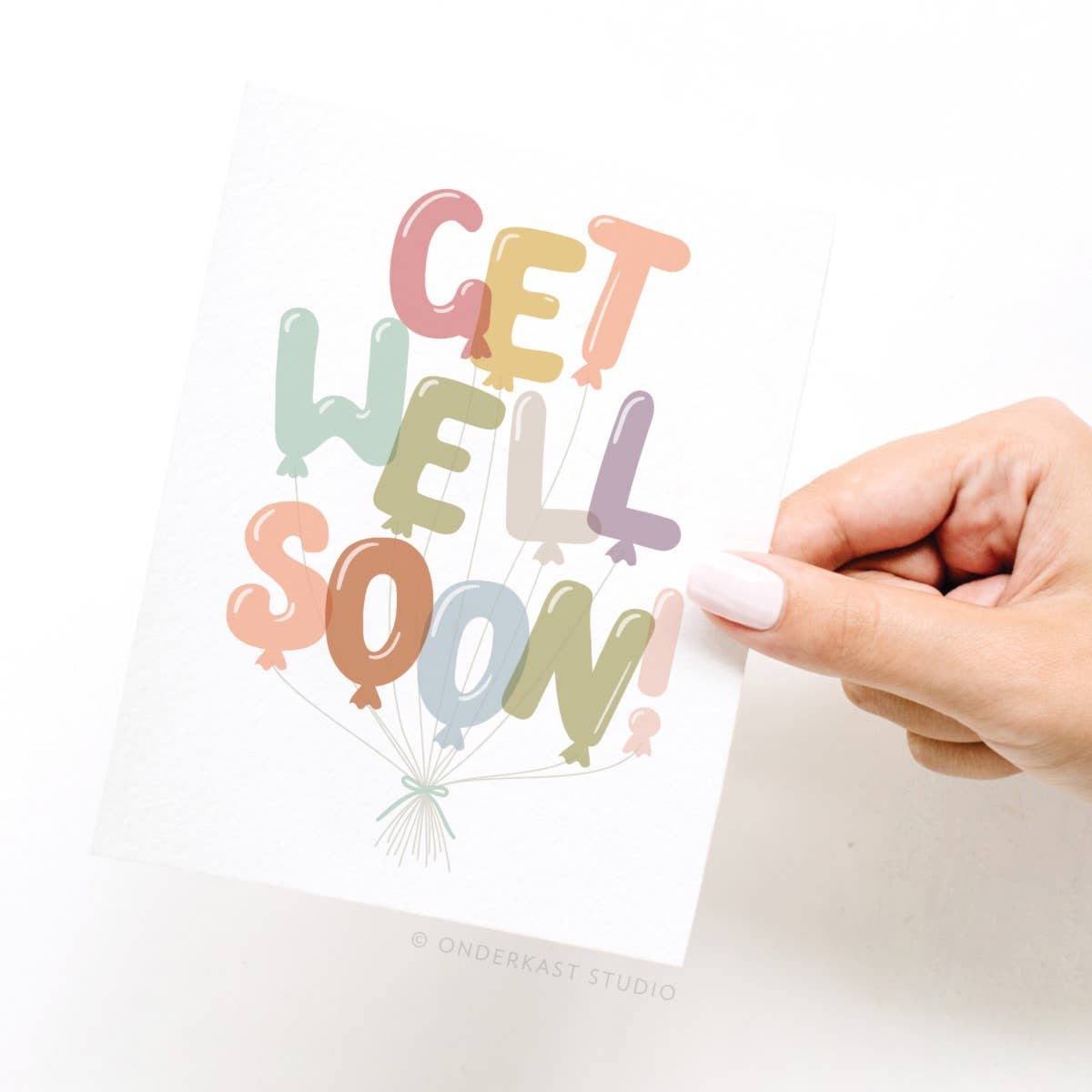 Get Well Soon Balloons Greeting Card