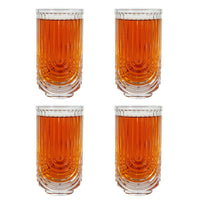 Art Deco Highball Ribbed Wave Glasses