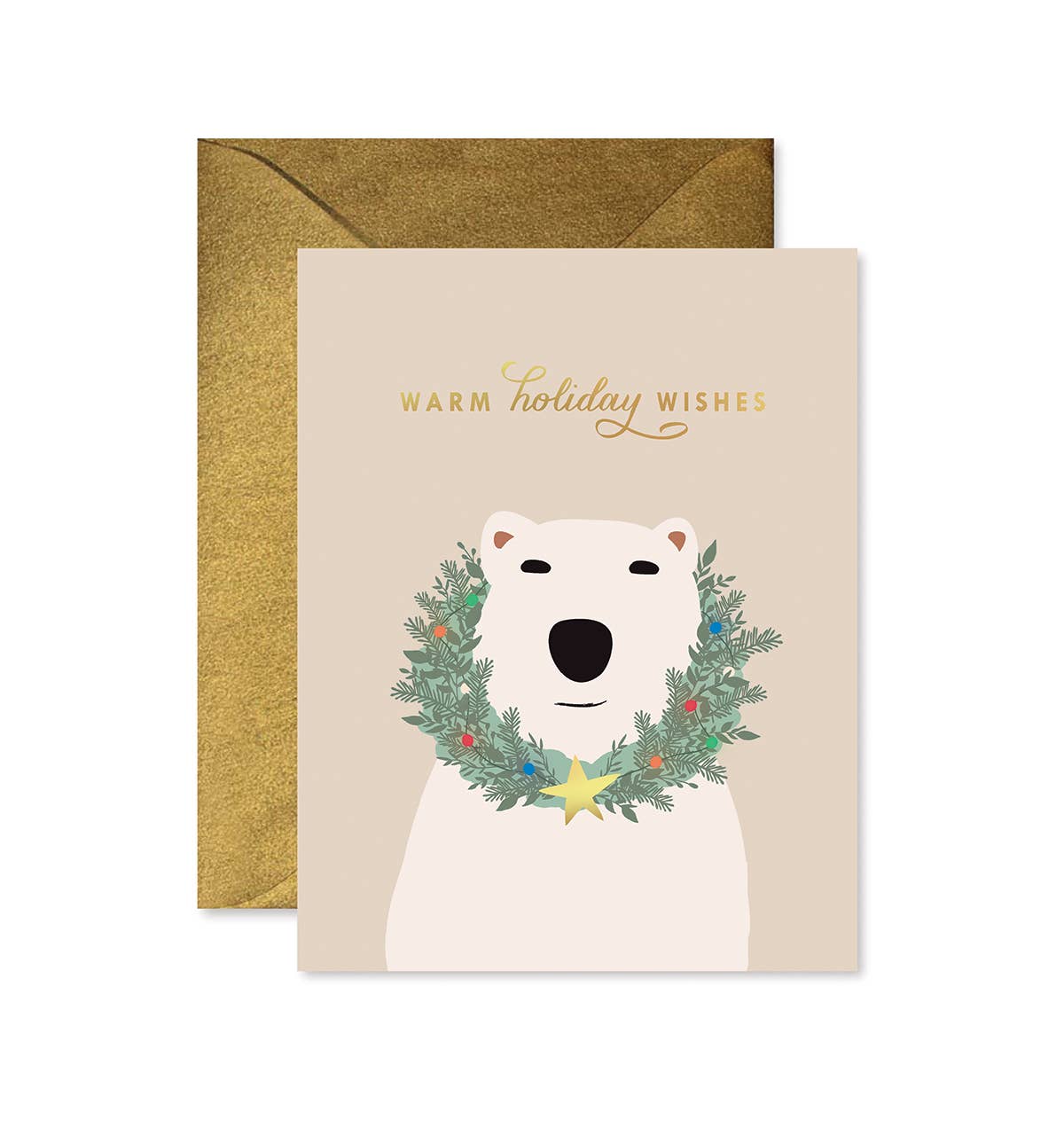 Warmest Wishes Polar Bear Christmas Card