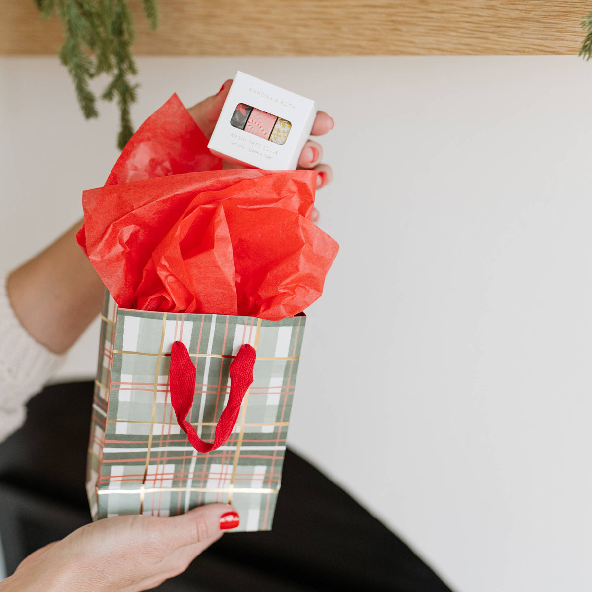 Holiday Plaid Gift Bag