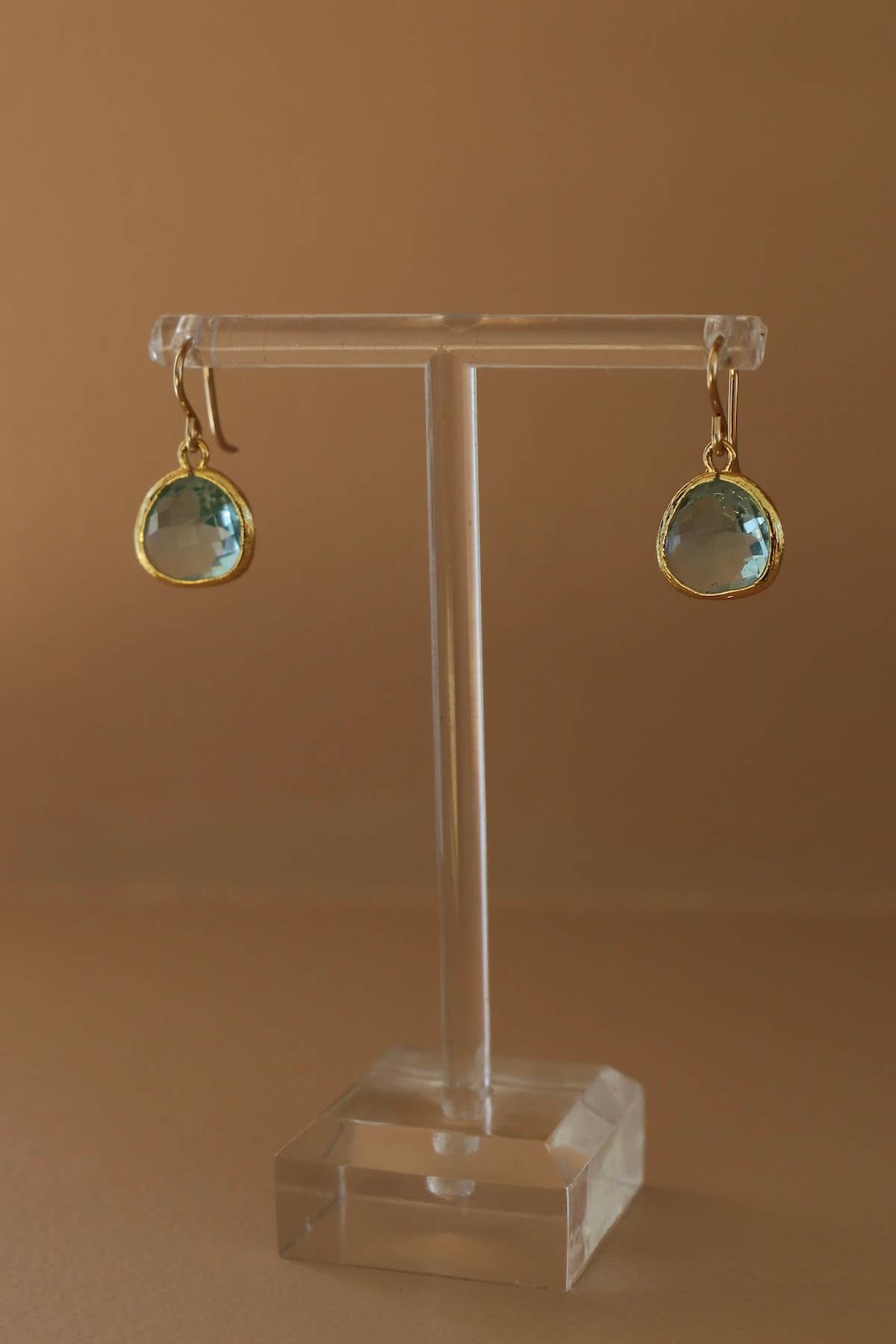 MEDIUM AQUAMARINE BEZEL EARRINGS