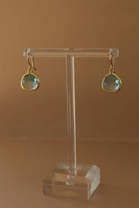 MEDIUM AQUAMARINE BEZEL EARRINGS