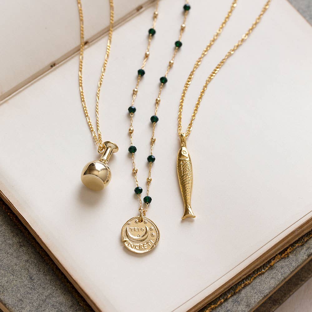 Gold Tinned Fish Necklace