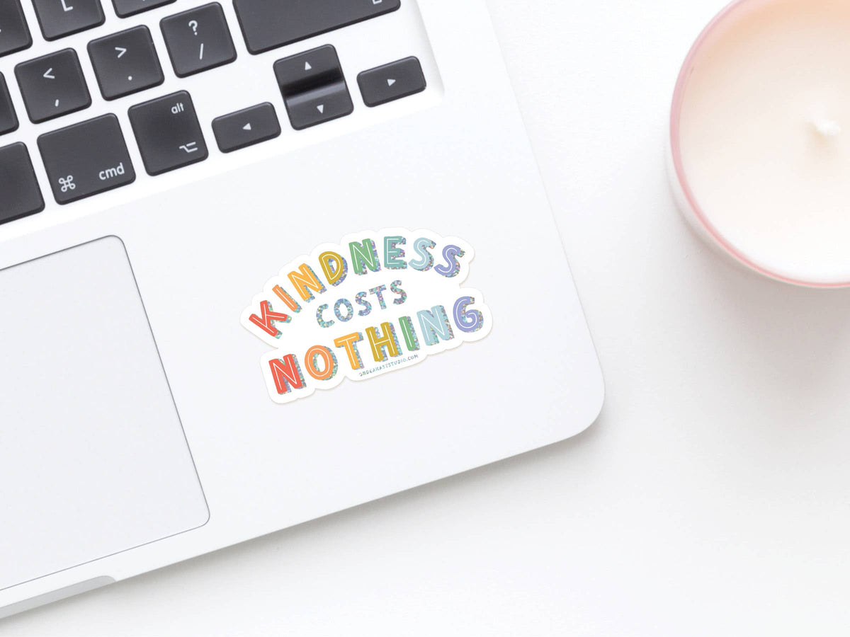 Kindness Costs Nothing Glitter Sticker