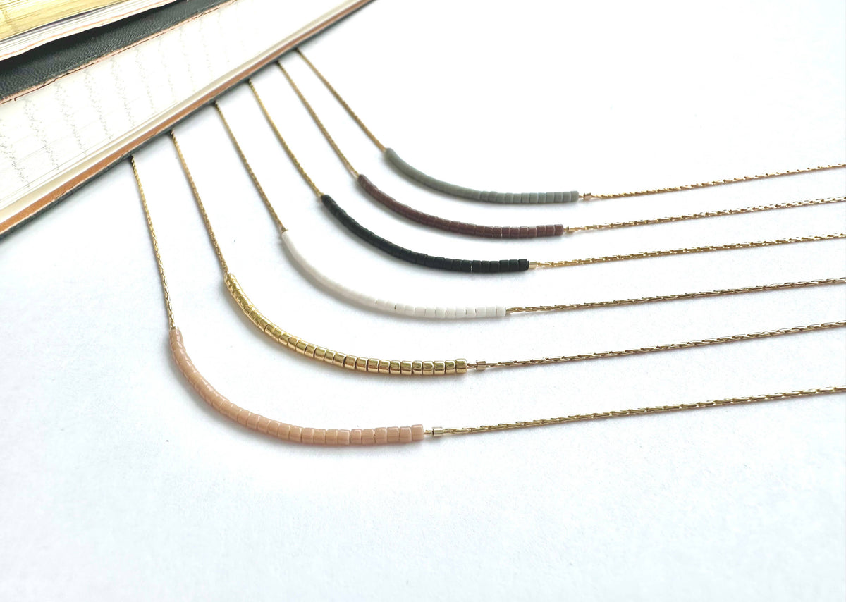 Thin Minimalist Necklace - "Original Neutrals" 