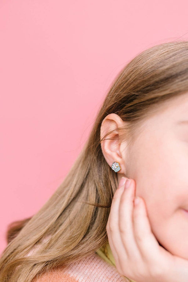 Rainbow Cupcake Stud Earrings