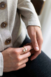 Brass Wrap Ring with Recycled Bone