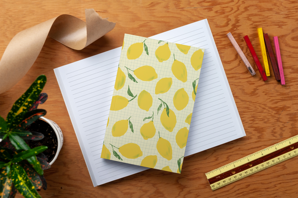 Lemon Grid Classic Layflat Notebook