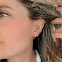 Twist-In Double Huggie Hoop Earrings - Hypoallergenic