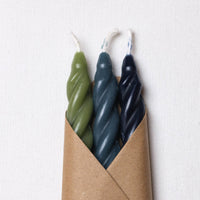 Dusk Spiral Beeswax Candles - Set of 3
