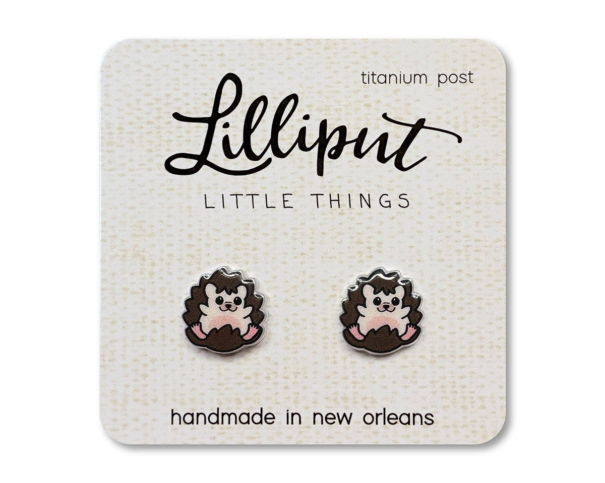 Hedgehog Earrings // Cute Animal Earrings