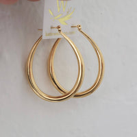 LARGE TEARDROP HOOP EARRINGS