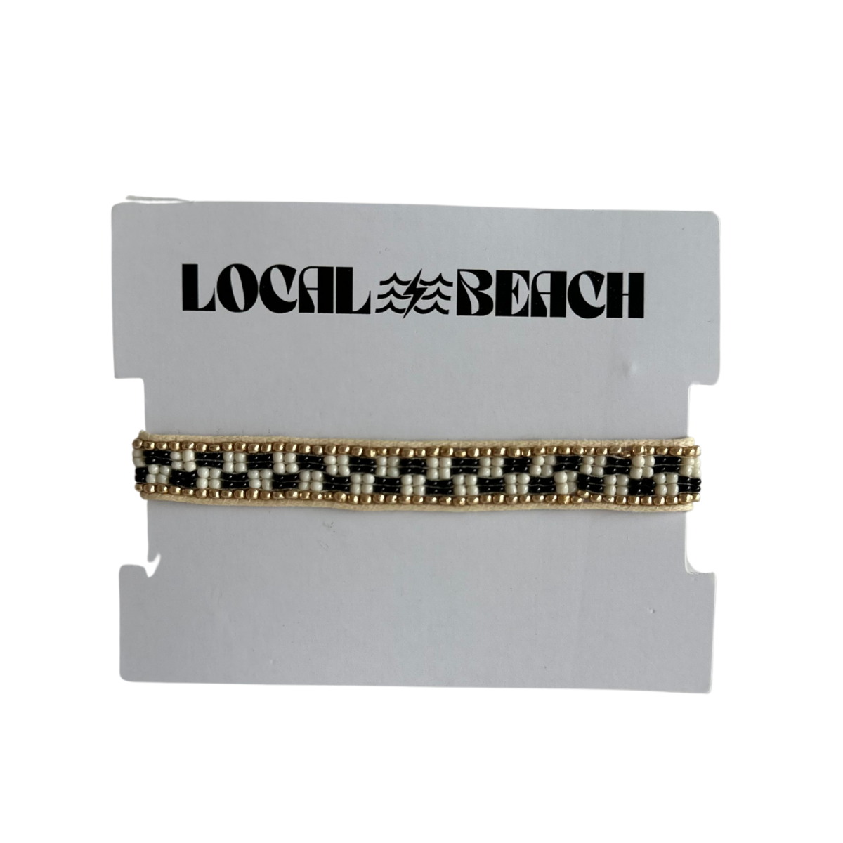 Local Beach Checker Beaded Bracelet