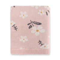 Daisy Floral - Organic Jacquard Sweater Knit Baby Blanket