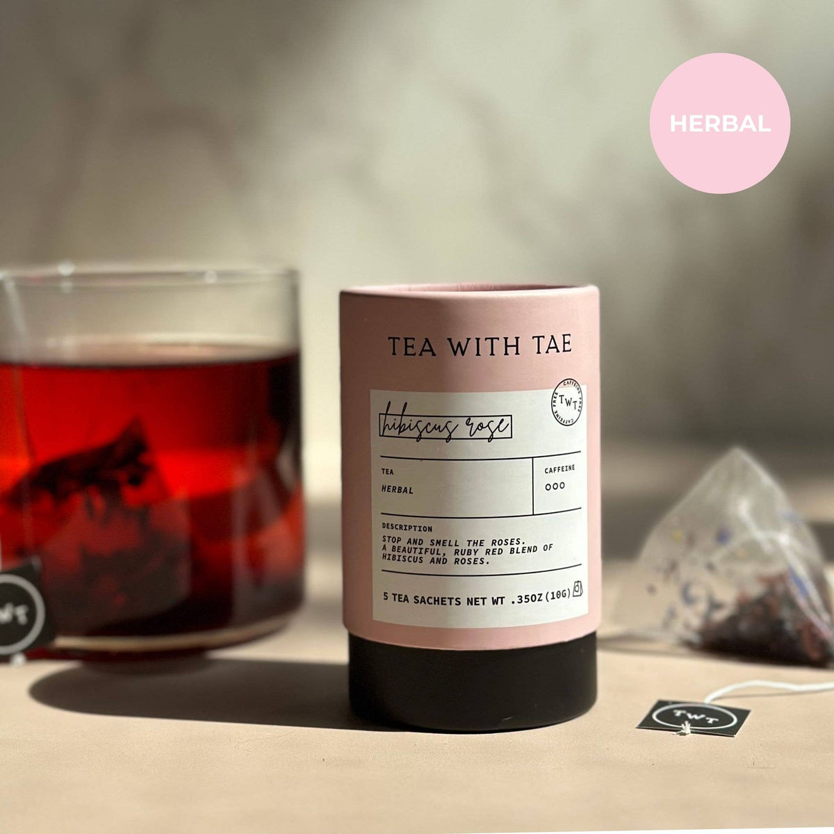 Hibiscus Rose Herbal Mini Tube Gift (5 tea bags)