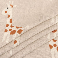 Giraffe - Organic Cotton Jacquard Sweater Knit Baby Blanket