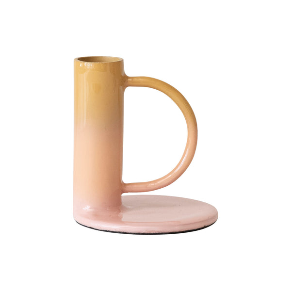 Enameled Metal Taper Holder w/ Handle